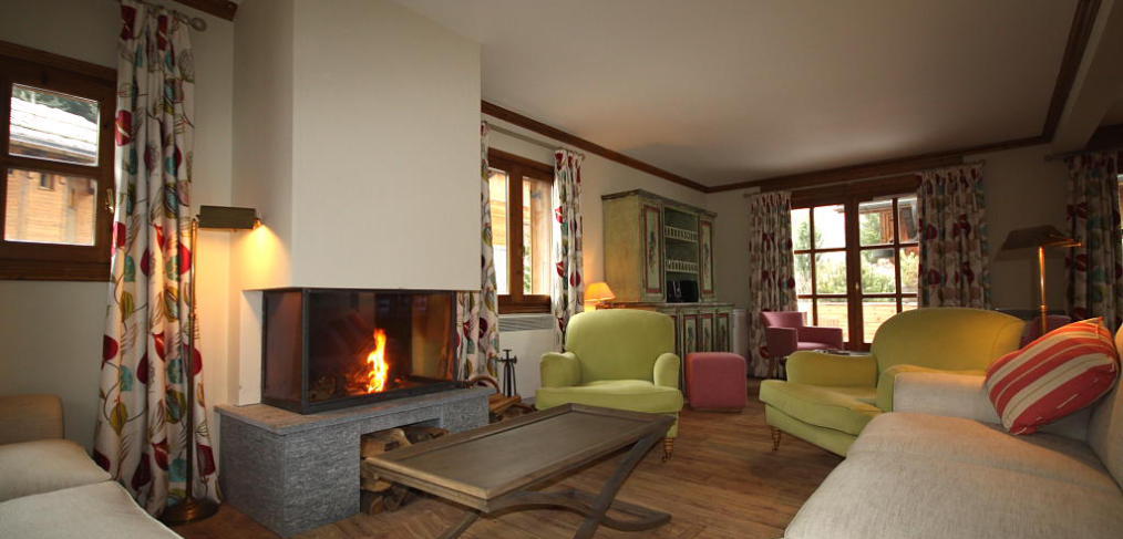 Chalet Renovation Courchevel with new wood burning stove a chimney breast