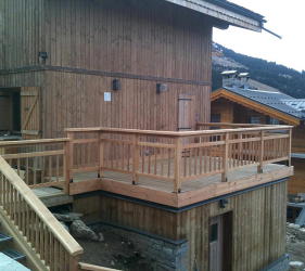 Chalet extension Courchevel roof terrace and balcony built and constructed