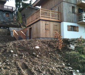 Landscaping at the chalet extension Courchevel