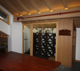 Ste Foy chalet renovation featuring built in wine store