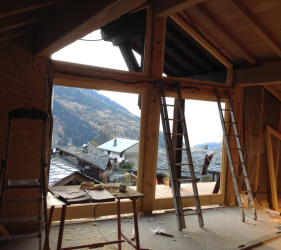 New openings at Ste Foy chalet renovation ready for new windows