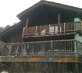The old west face of the chalet prior to works on the Ste Foy chalet renovation