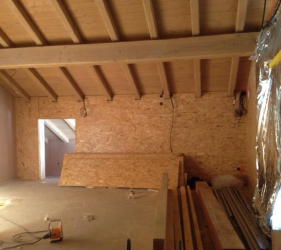 Early stages and starting to board out the internal walls at Ste Foy chalet renovation