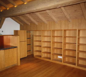 Bespoke bookcase and joinery at Ste Foy chalet renovation